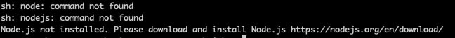 node.jsがないよというエラー